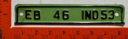 1953 Indiana #EB 46 Passenger License Plate Date Tab