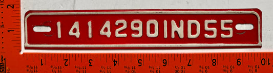 1953 Indiana #1414290 Passenger License Plate Date Tab