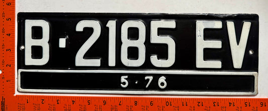 1976 Indonesia #B-2185 EV Passenger License Plate