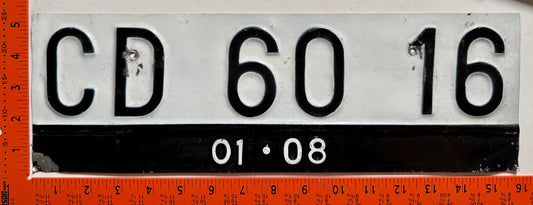 2008 Indonesia #CD 60 16 Diplomat License Plate