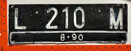 1990 Indonesia #L 210 M Passenger License Plate