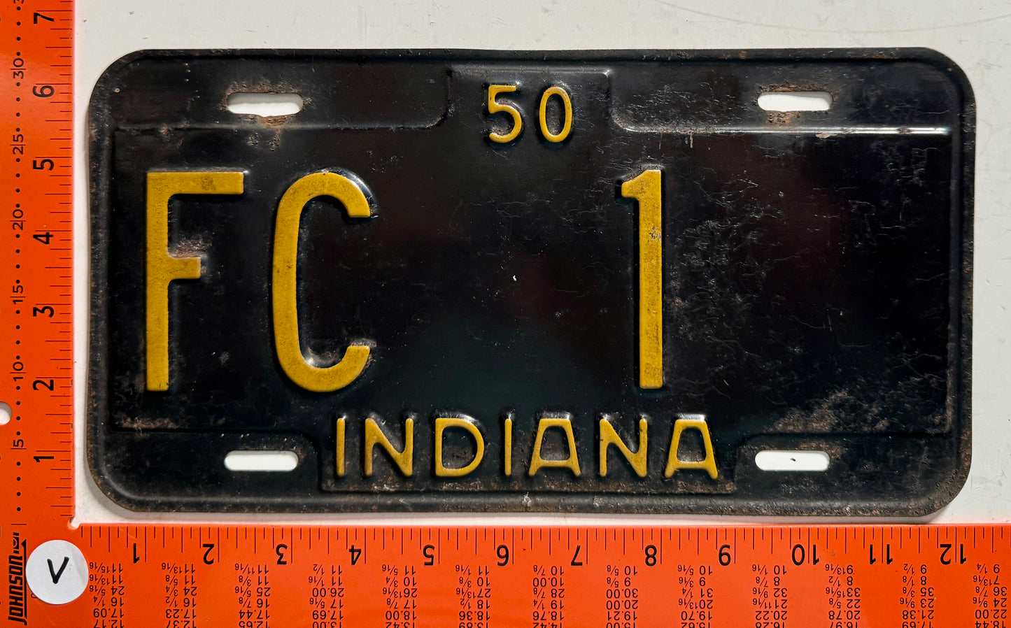 1950 Indiana #FC 1 Passenger License Plate