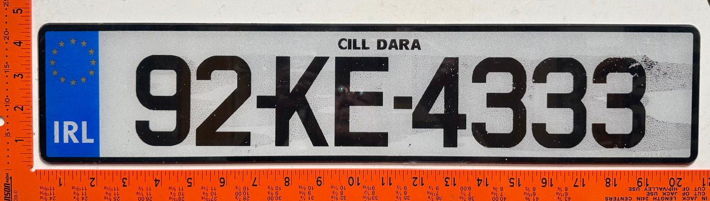 1992 Ireland #92-KE-4333 Passenger License Plate