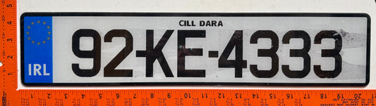 1992 Ireland #92-KE-4333 Passenger License Plate