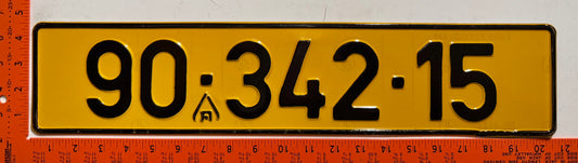 undated Israel #90-342-15 Passenger License Plate