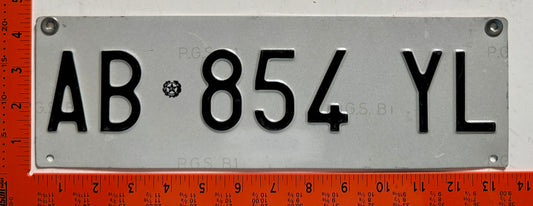 undated Italy #AB-854 YL Passenger License Plate