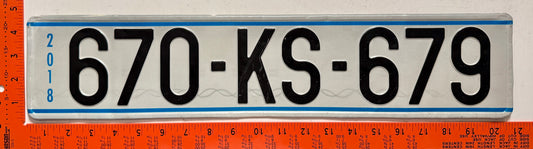 2018 Kosovo #670-KS-679 Passenger License Plate