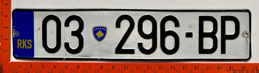 2010 series Kosovo #03 296-BP Passenger License Plate