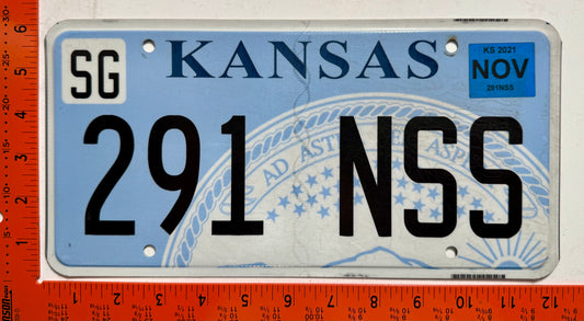 2021 Kansas #291 NSS Passenger License Plate