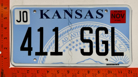 2024 Kansas #411 SGL Passenger License Plate