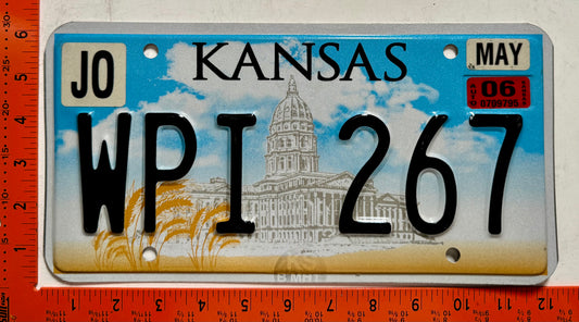 2006 Kansas #WPI 267 Passenger License Plate