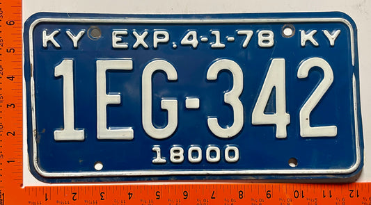 1978 Kentucky #1EG-342 Truck License Plate