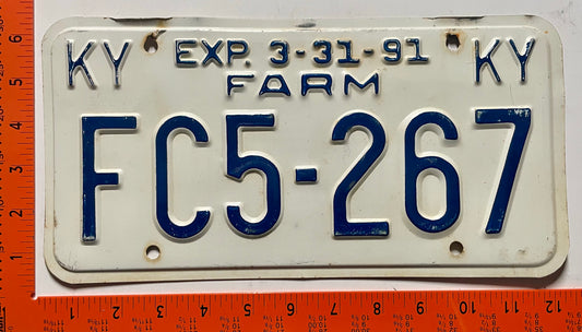1991 Kentucky #FC5-267 Farm License Plate