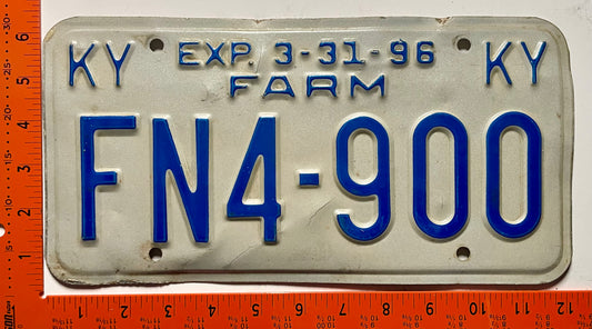 1996 Kentucky #FN4-900 Farm License Plate