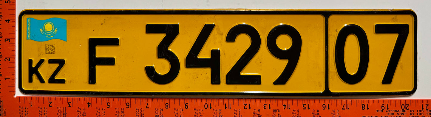 2012 series Kazakhstan #F3429 Foreign Resident License Plate