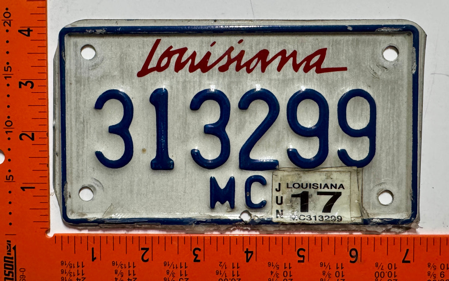 2017 Louisiana #313299 Motorcycle License Plate