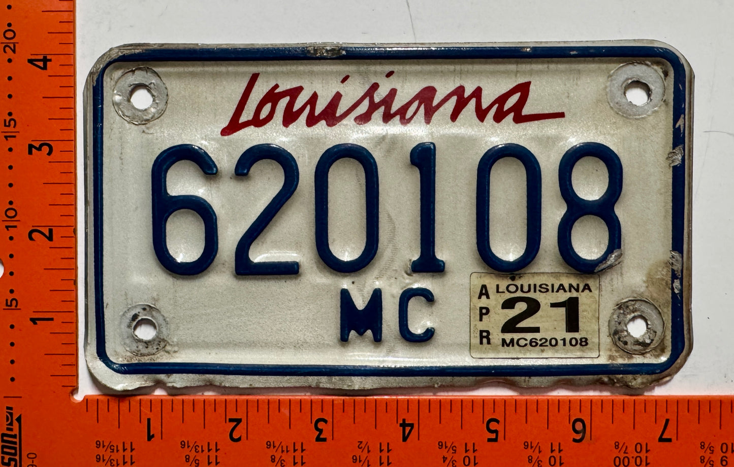 2021 Louisiana #620108 Motorcycle License Plate