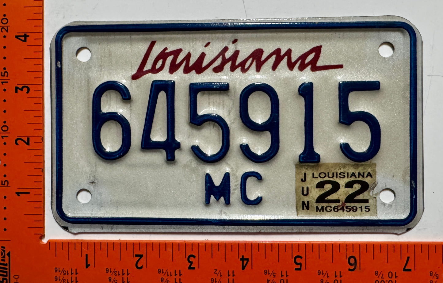 2022 Louisiana #645915 Motorcycle License Plate