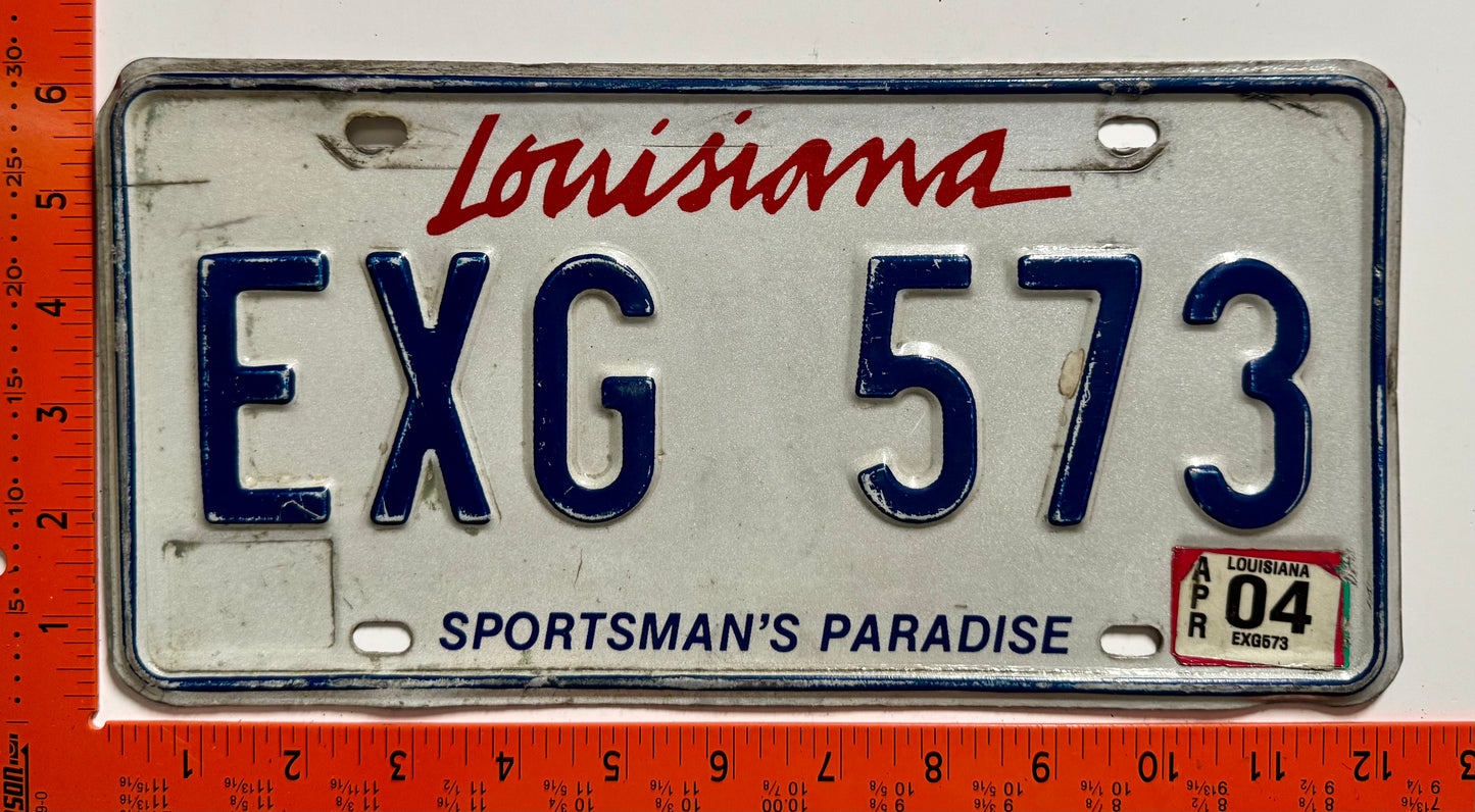 2004 Louisiana #EXG 573 License Plate