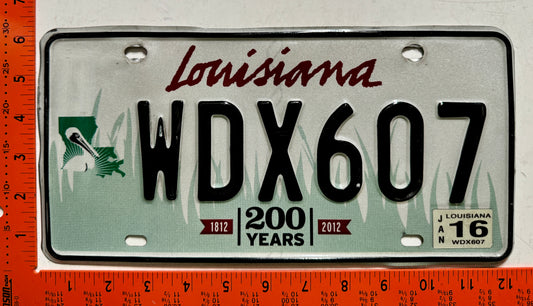 2016 Louisiana #WDX607 Passenger License Plate