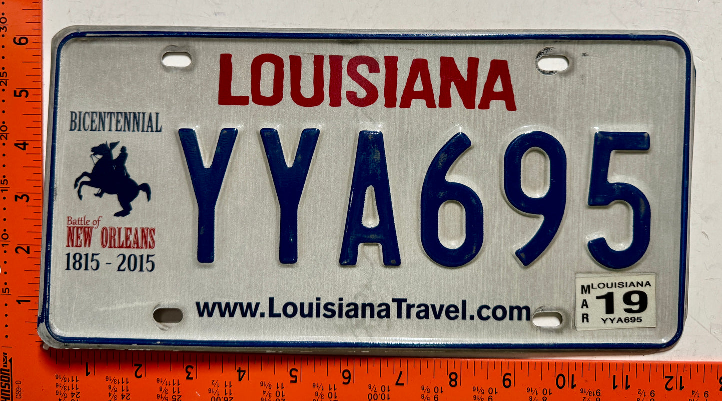 2019 Louisiana #YYA695 Passenger License Plate