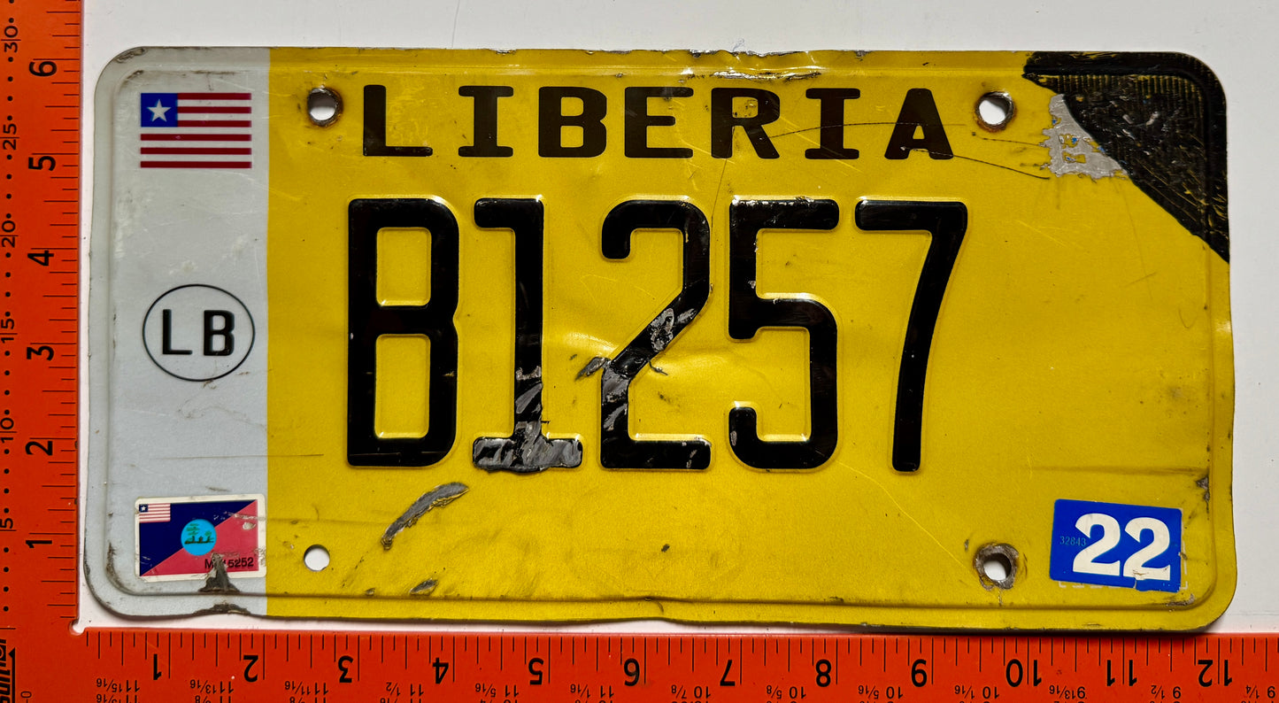 2022 Liberia #B1257 Bus License Plate