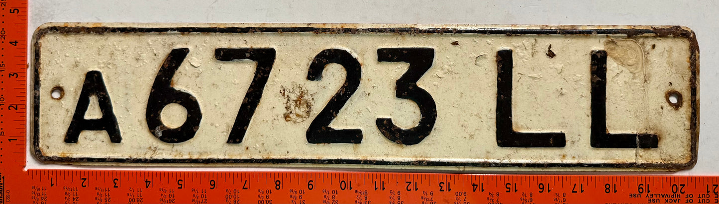 1990 series Lithuania #A6723LL Passenger License Plate