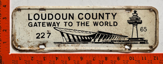 1965 Loudoun County Virginia #227 Passenger License Plate