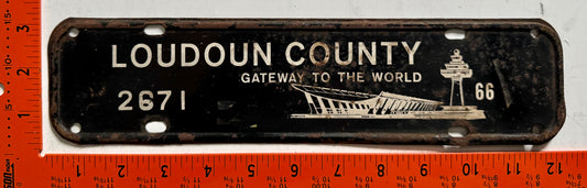 1966 Loudoun County Virginia #2671 Passenger License Plate