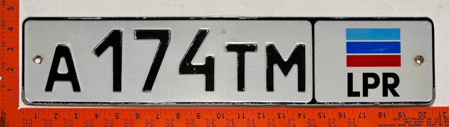 c 2015 Luhansk People's Republic #A174TM Passenger License Plate