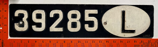 1960s Luxembourg #39285 Passenger License Plate