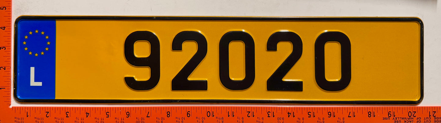 2003 series Luxembourg #92020 Passenger License Plate