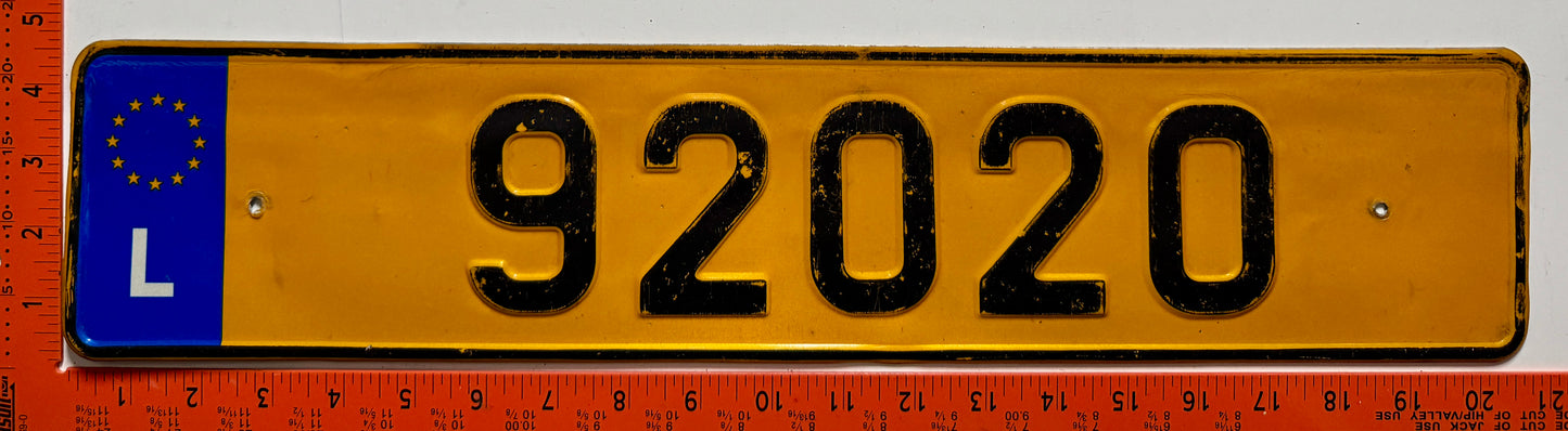 2003 series Luxembourg #92020 Passenger License Plate