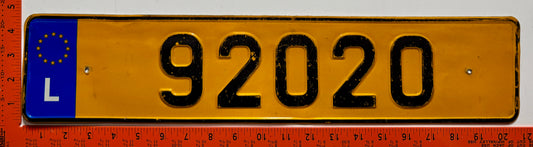 2003 series Luxembourg #92020 Passenger License Plate
