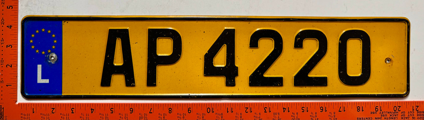 2003 series Luxembourg #AP 4220 Passenger License Plate