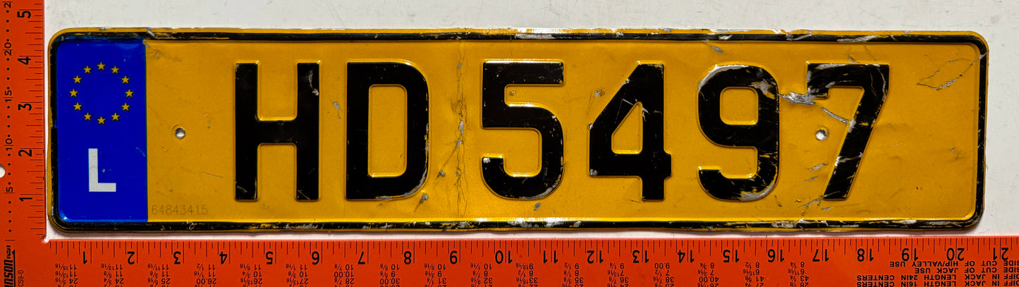 2003 series Luxembourg #HD 5497 Passenger License Plate