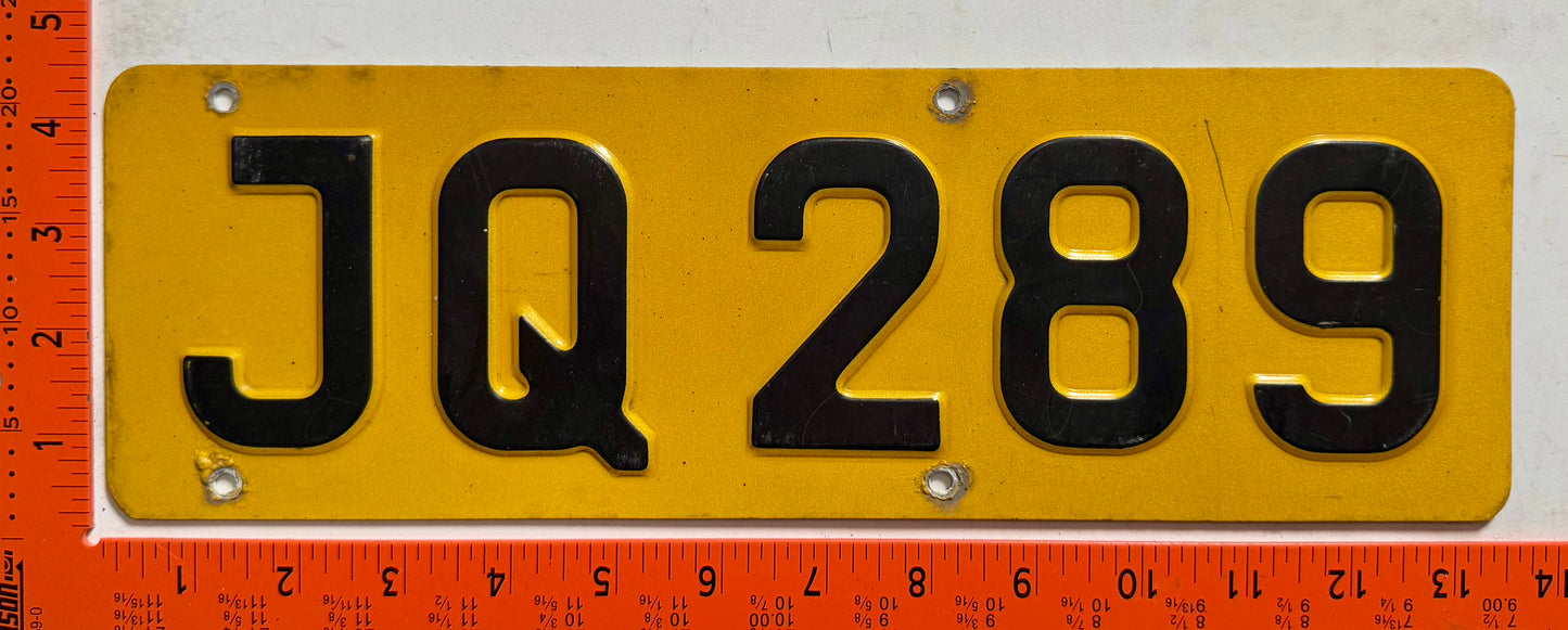 1974 series Luxembourg #JQ 289 Passenger License Plate
