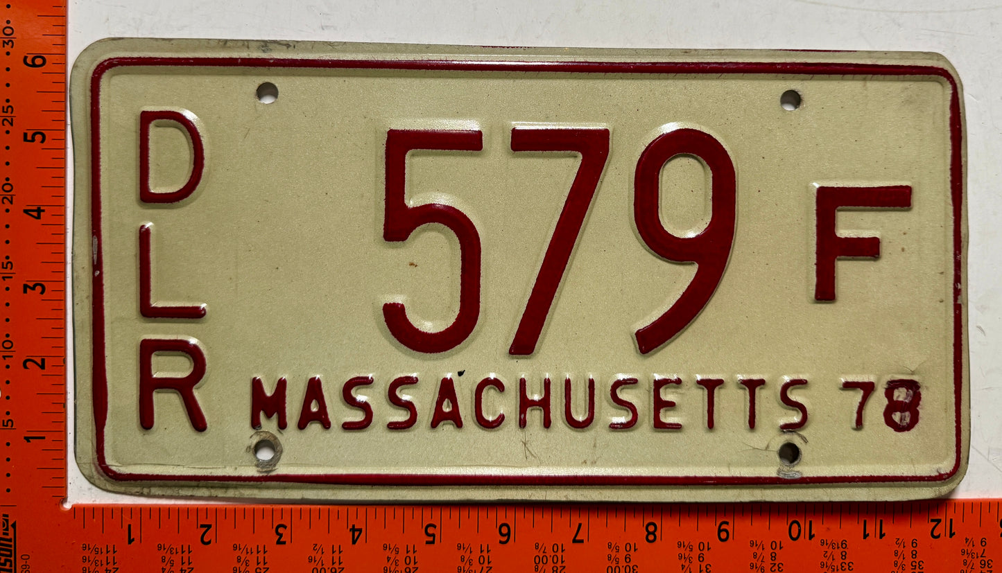 1977/1978 Massachusetts #579F Dealer License Plate