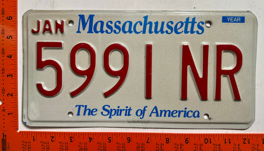 undated Massachusetts #5991 NR Passenger License Plate