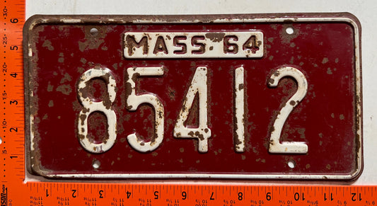 1964 Massachusetts #85412 Passenger License Plate (Crafter)