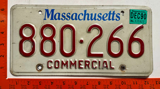1990 Massachusetts #880-266 Commercial License Plate