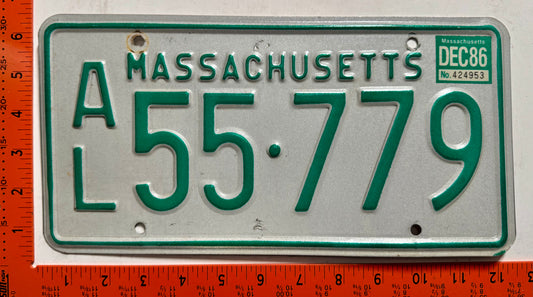 1986 Massachusetts #A/L 55-779 Commercial License Plate