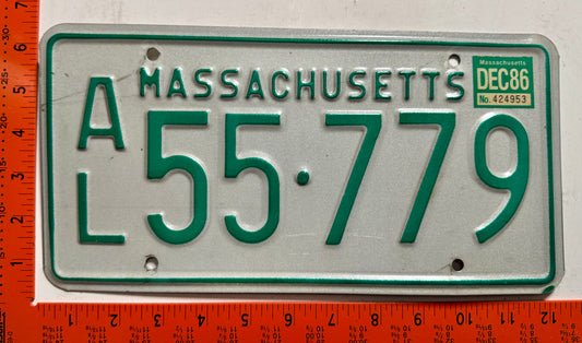 1986 Massachusetts #A/L 55-779 Commercial License Plate