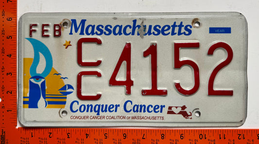 undated Massachusetts #C/C 4152 Conquer Cancer License Plate