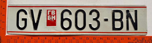 1995 series Macedonia #GV 603-BN Passenger License Plate