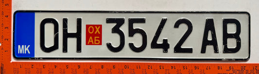 2012 series Macedonia #OH 3542AB Passenger License Plate