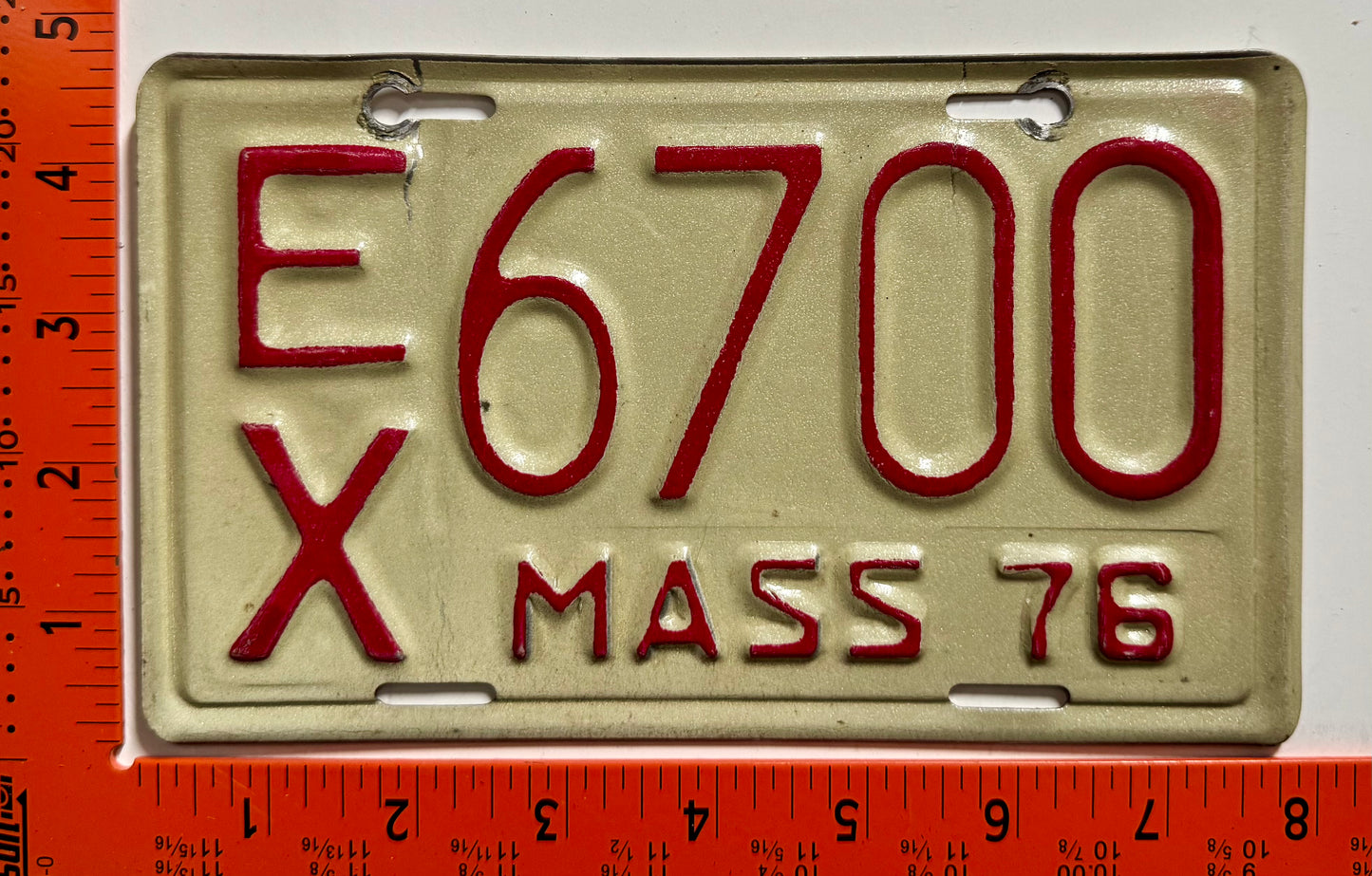 1976 Massachusetts #E/X 6700 Motorcycle License Plate