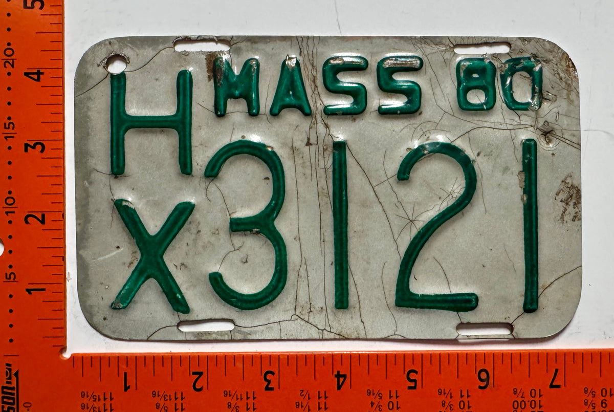 1980 Massachusetts #H/X 3121 Motorcycle License Plate