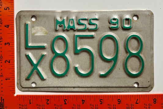 1990 Massachusetts #L/X 8598 Motorcycle License Plate