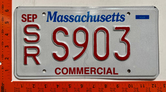 undated Massachusetts #S/R S903 Commercial Snow Removal License Plate